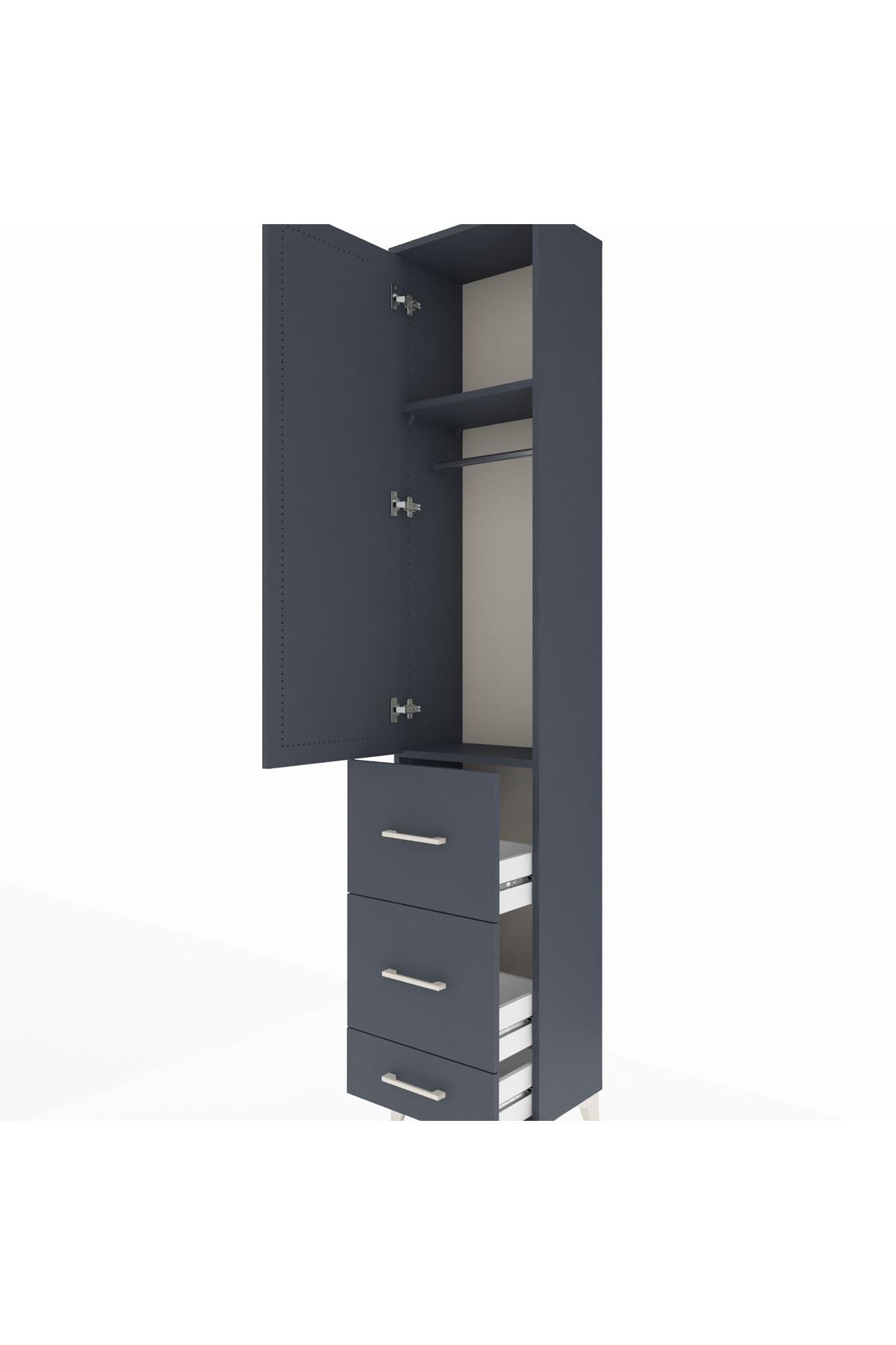 Arges Dolap 2 Raflı 3 Çekmeceli Tek Askılı 44x30x221 - S28M064V5A