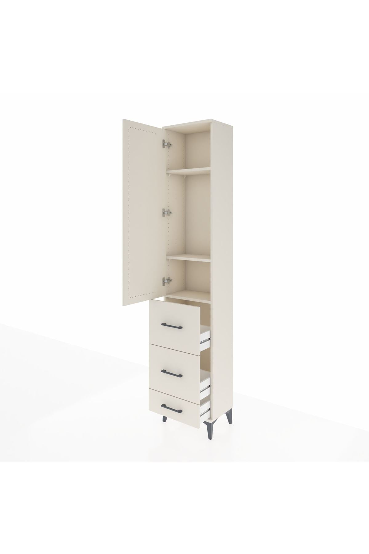 Arges Dolap 3 Raflı 3 Çekmeceli Tek Kapaklı 44x30x221 - S28M065V1A