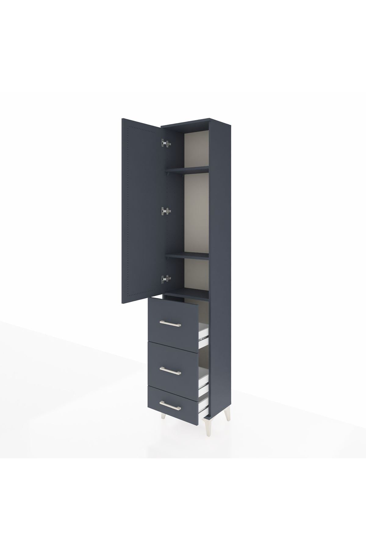 Arges Dolap 3 Raflı 3 Çekmeceli Tek Kapaklı 44x30x221 - S28M065V5A