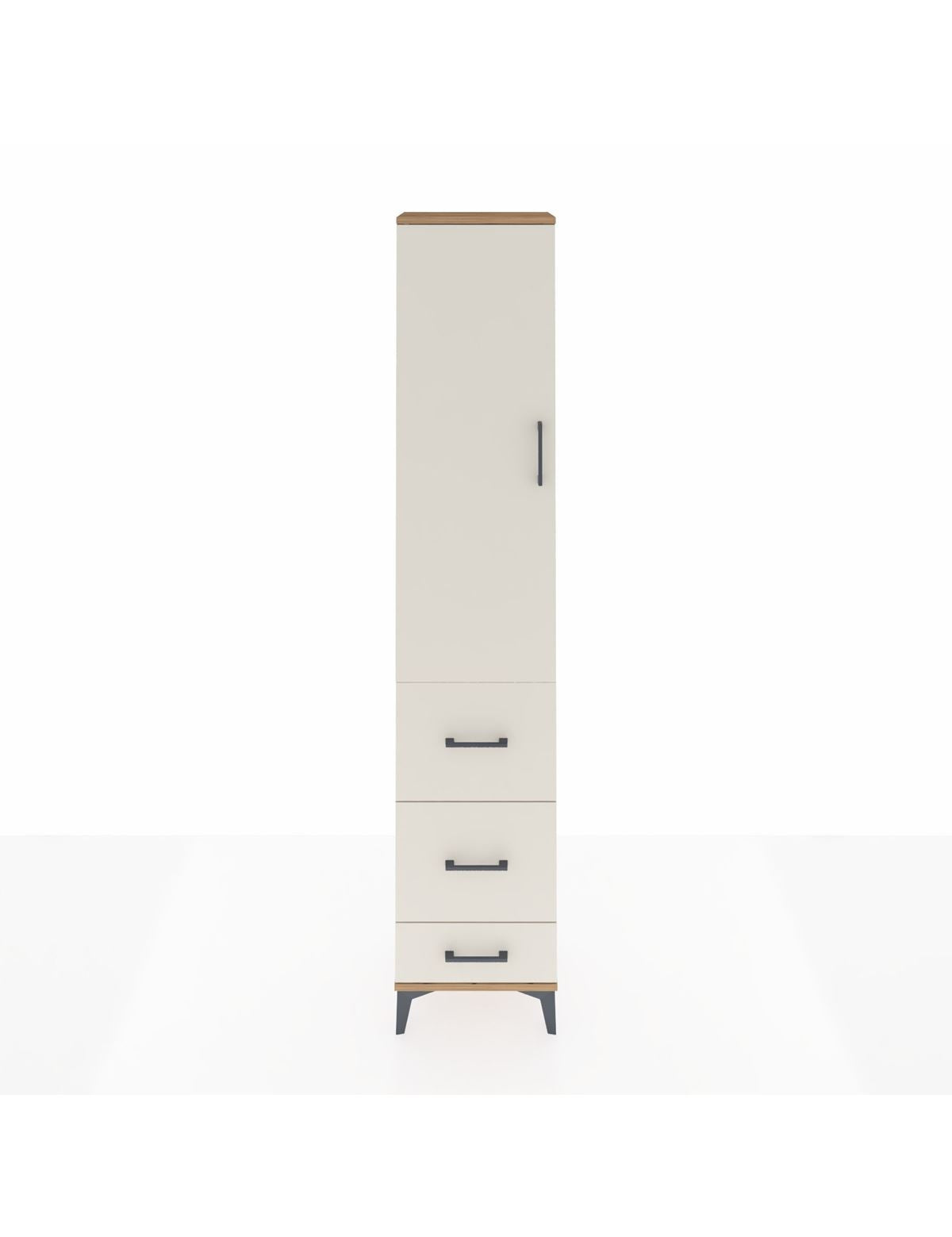 Arges Dolap 3 Raflı 3 Çekmeceli Tek Kapaklı 44x30x221 - S28M065V7A