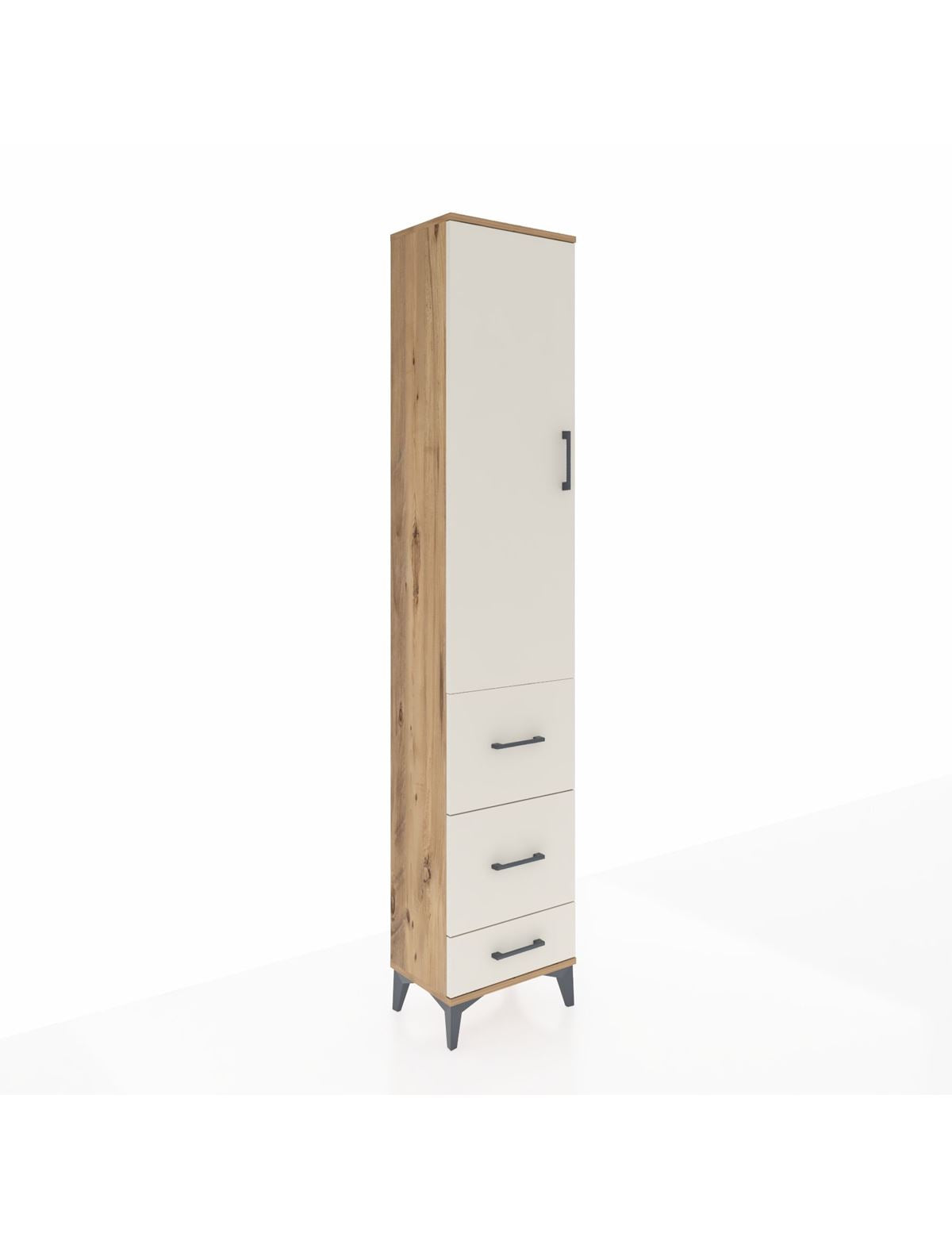 Arges Dolap 3 Raflı 3 Çekmeceli Tek Kapaklı 44x30x221 - S28M065V7A