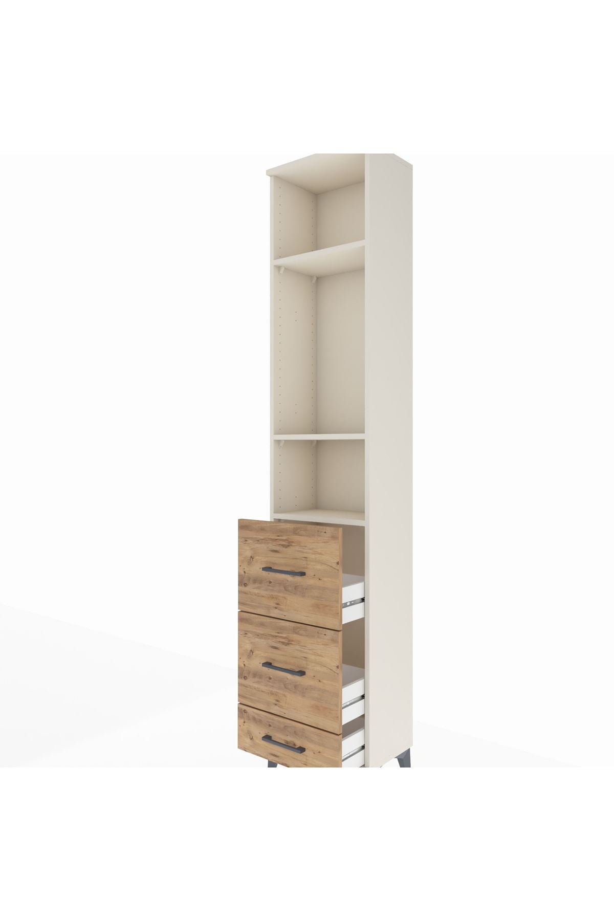 Arges Dolap 3 Raflı 3 Çekmeceli 44x30x221 - S28M066V3A
