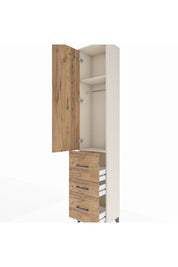 Arges Dolap 2 Raflı 3 Çekmeceli Tek Askılı 44x30x221 - S28M067V3A