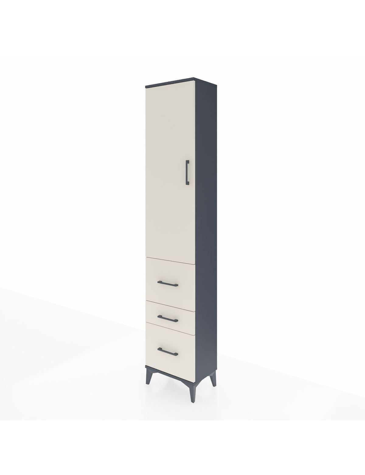 Arges Dolap 3 Raflı 3 Çekmeceli Tek Kapaklı 44x30x221 - S28M068V4A