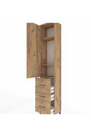 Arges Dolap 3 Raflı 3 Çekmeceli Tek Kapaklı 44x30x221 - S28M068V9A