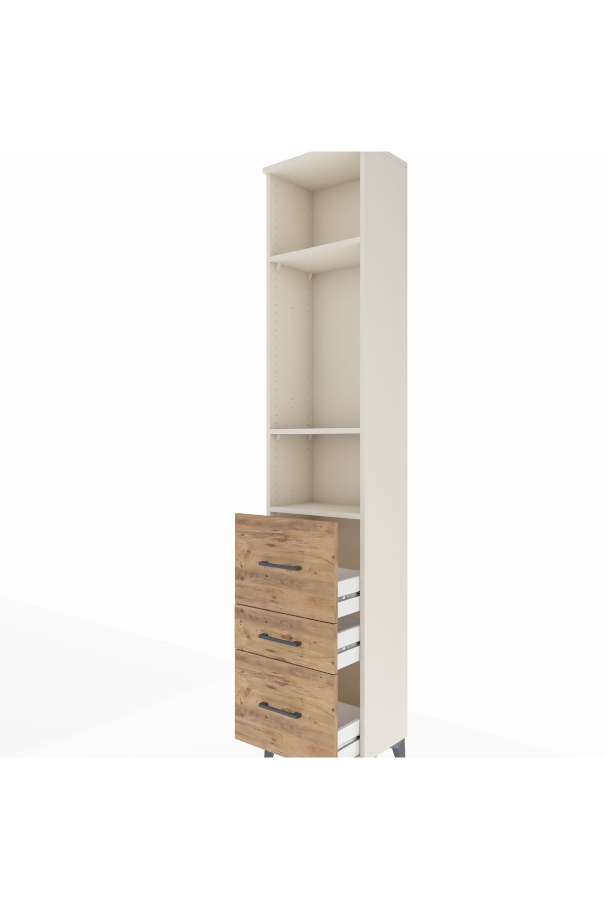 Arges Dolap 3 Raflı 3 Çekmeceli 44x30x221 - S28M069V3A