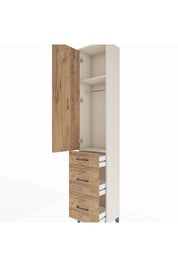 Arges Dolap 2 Raflı 3 Çekmeceli Tek Askılı 44x30x221 - S28M070V3A