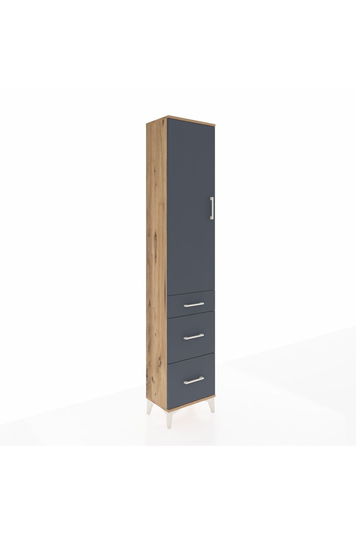 Arges Dolap 2 Raflı 3 Çekmeceli Tek Askılı 44x30x221 - S28M070V8A