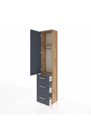 Arges Dolap 2 Raflı 3 Çekmeceli Tek Askılı 44x30x221 - S28M070V8A
