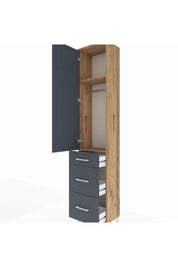 Arges Dolap 2 Raflı 3 Çekmeceli Tek Askılı 44x30x221 - S28M070V8A