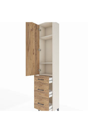 Arges Dolap 3 Raflı 3 Çekmeceli Tek Kapaklı 44x30x221 - S28M071V3A
