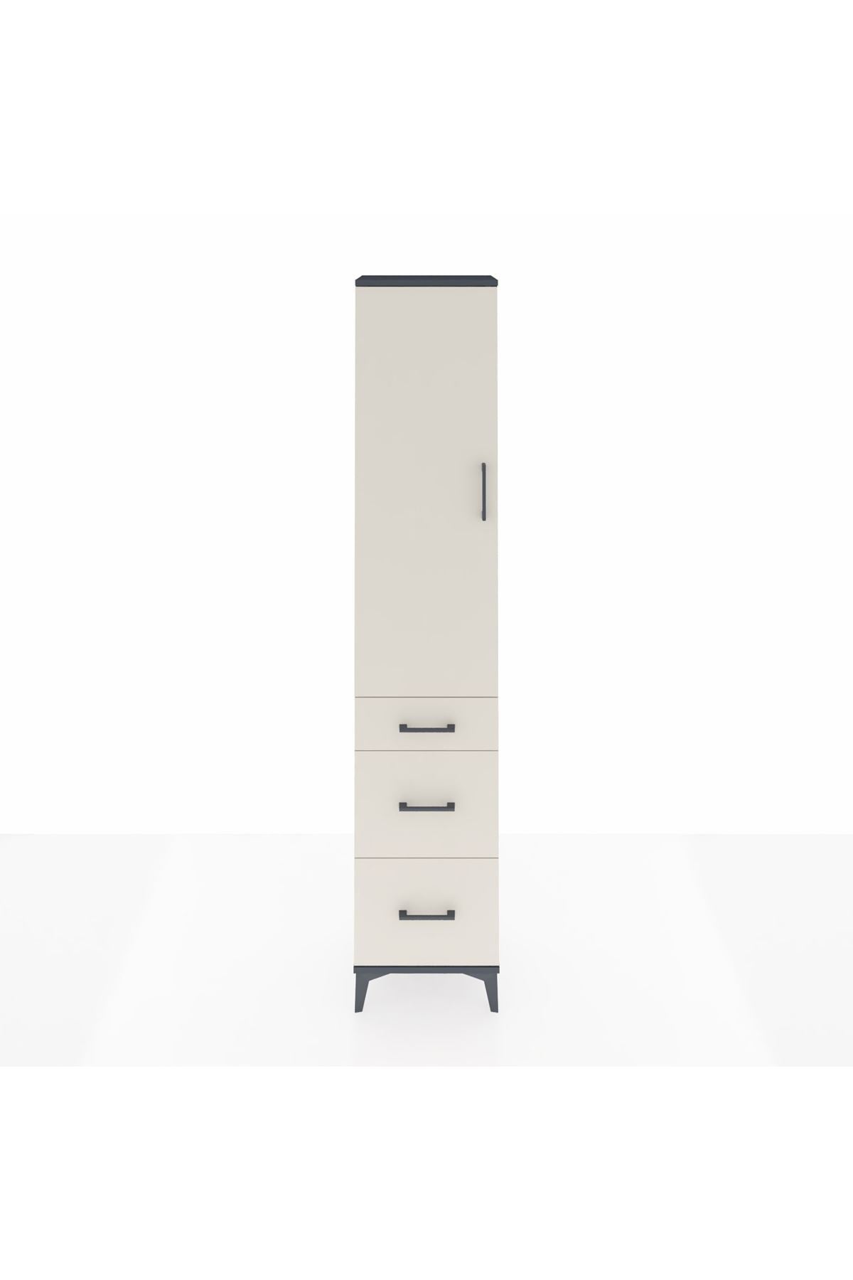 Arges Dolap 3 Raflı 3 Çekmeceli Tek Kapaklı 44x30x221 - S28M071V4A