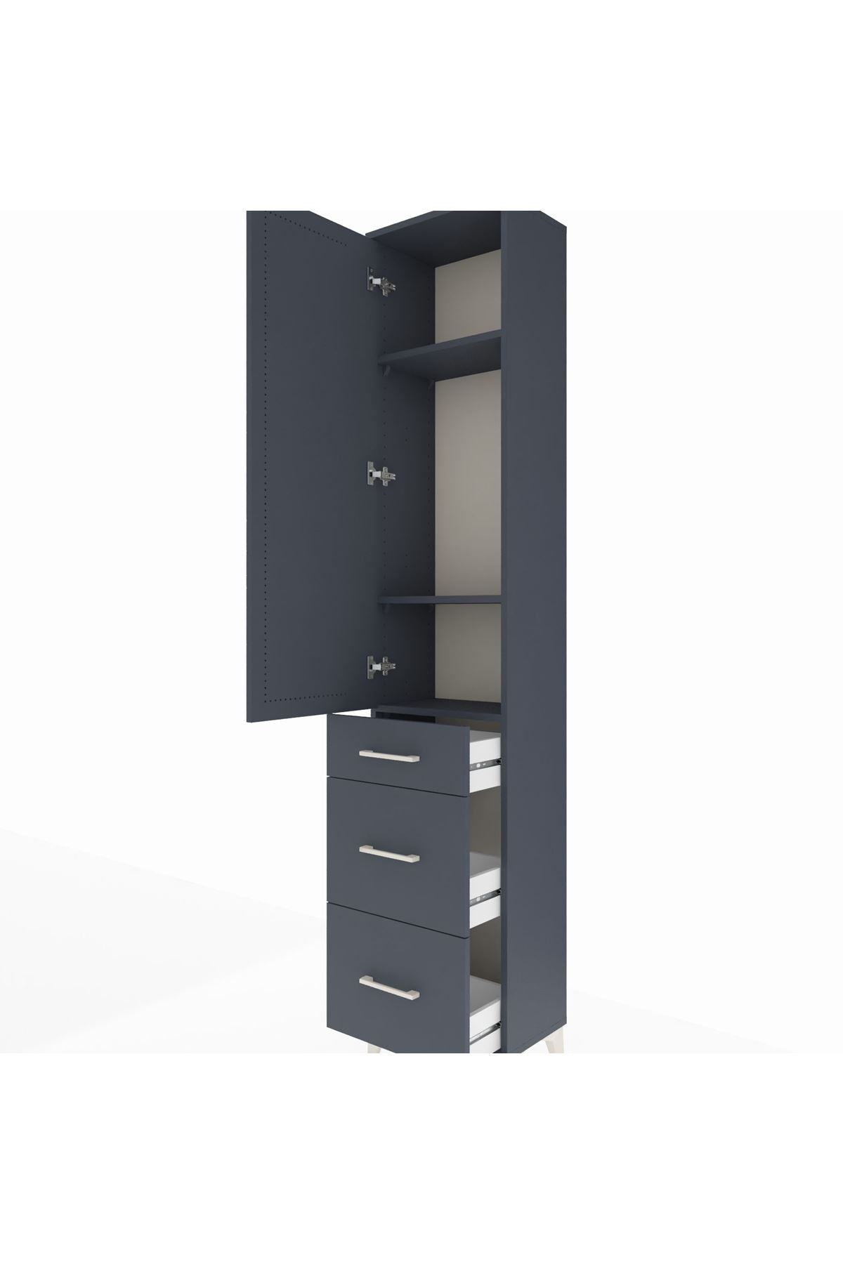 Arges Dolap 3 Raflı 3 Çekmeceli Tek Kapaklı 44x30x221 - S28M071V5A