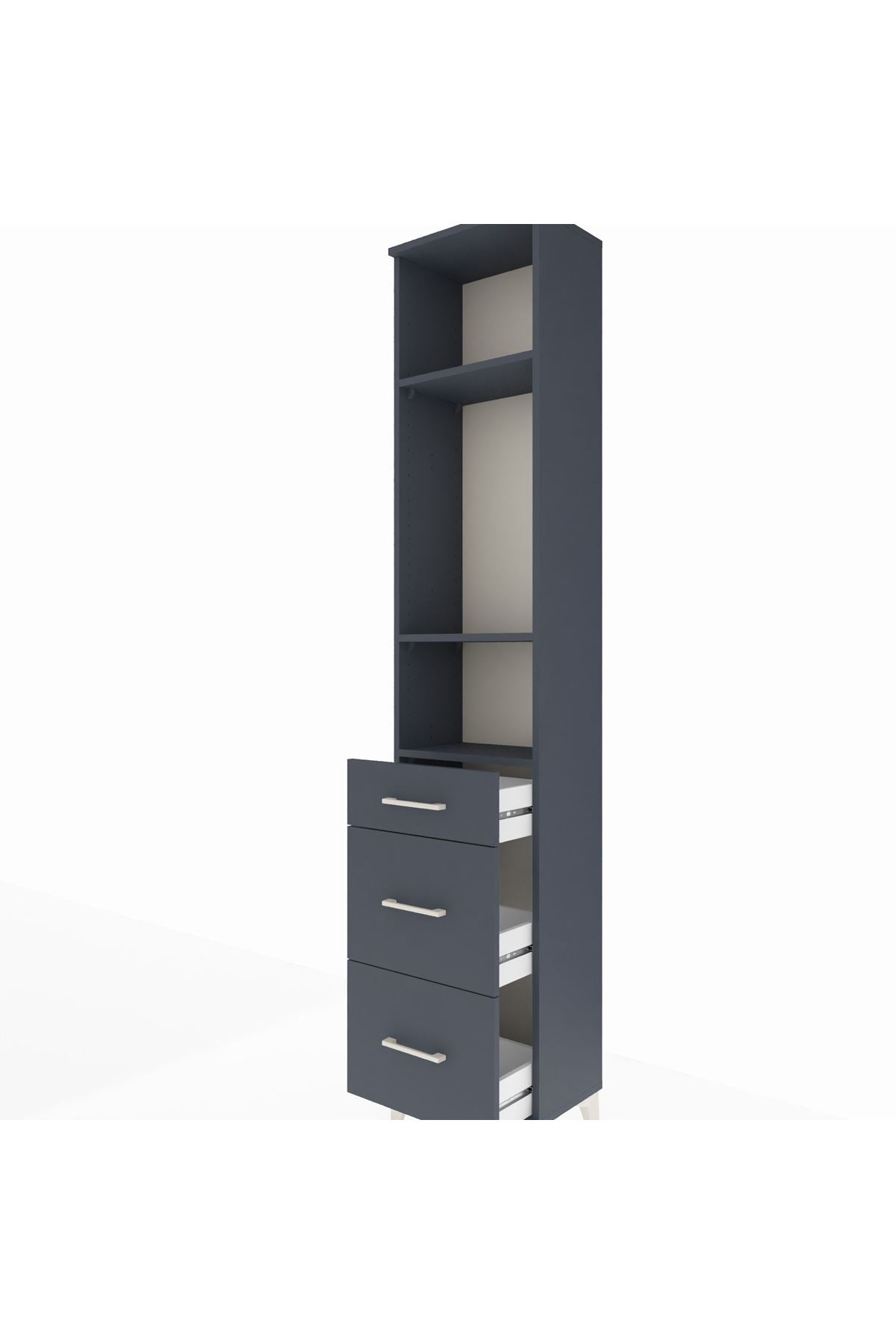 Arges Dolap 3 Raflı 3 Çekmeceli 44x30x221 - S28M072V5A