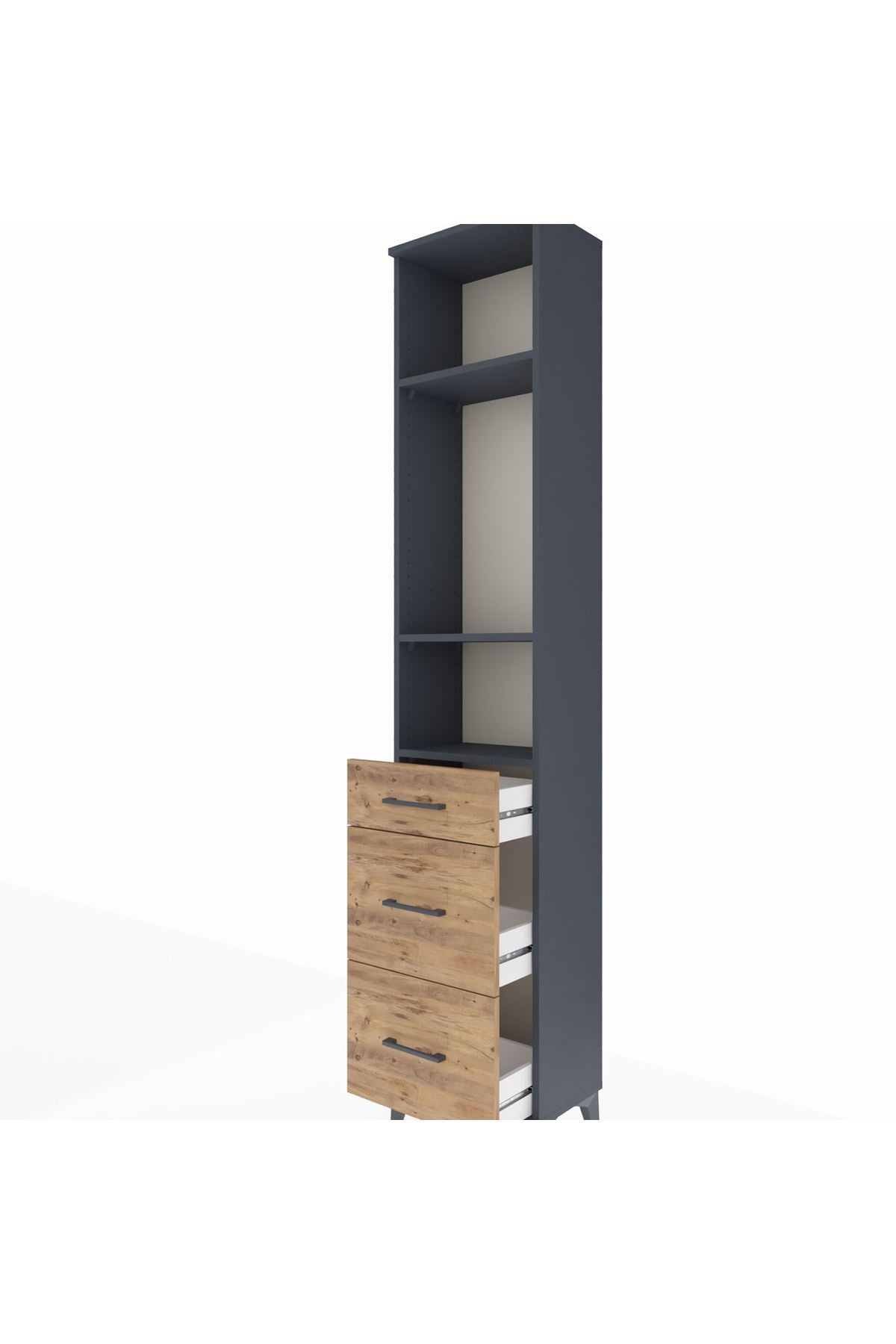 Arges Dolap 3 Raflı 3 Çekmeceli 44x30x221 - S28M072V6A