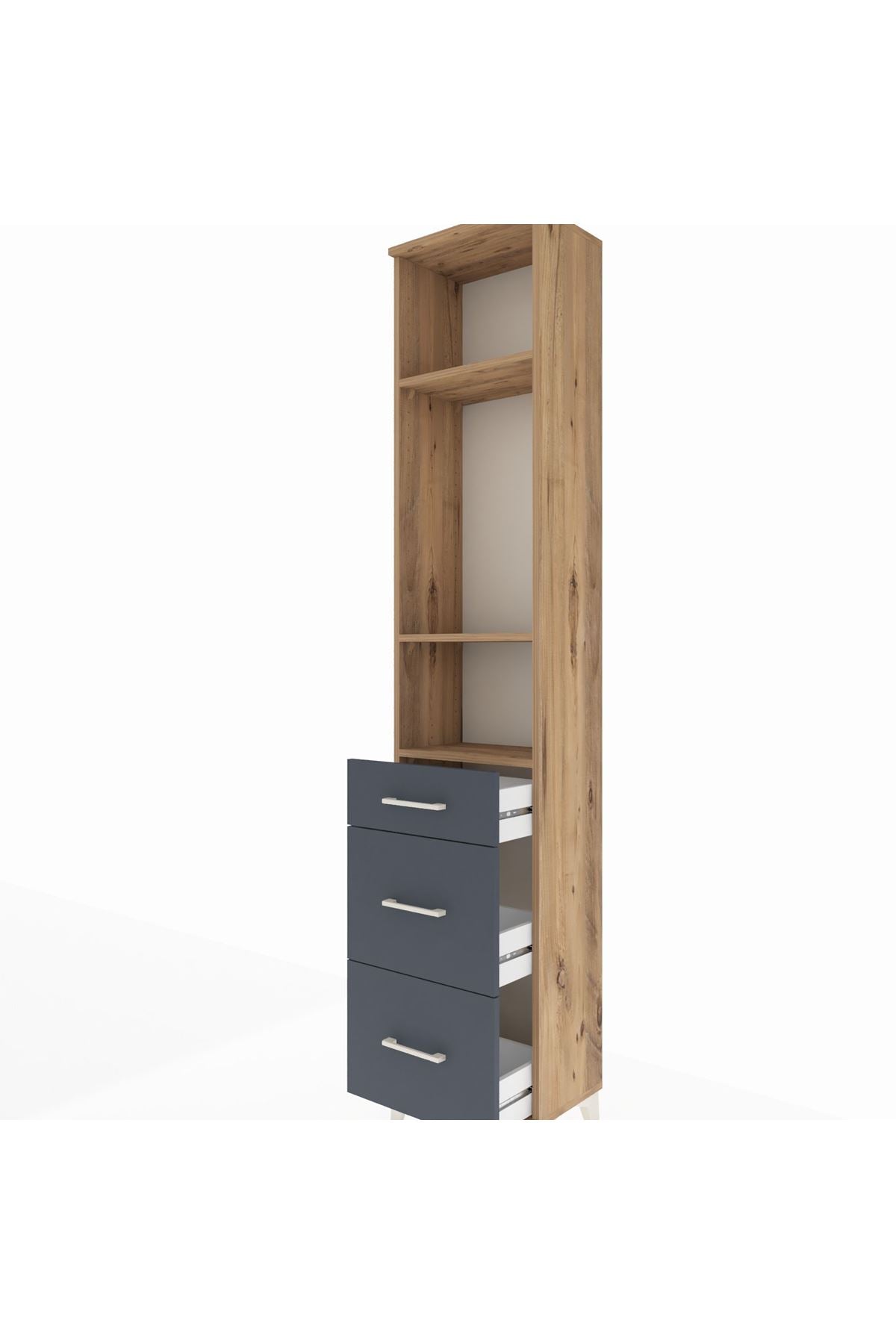 Arges Dolap 3 Raflı 3 Çekmeceli 44x30x221 - S28M072V8A