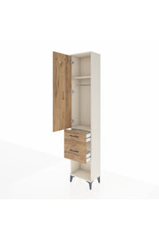 Arges Dolap 2 Raflı 2 Çekmeceli Tek Askılı 44x30x221 - S28M073V3A