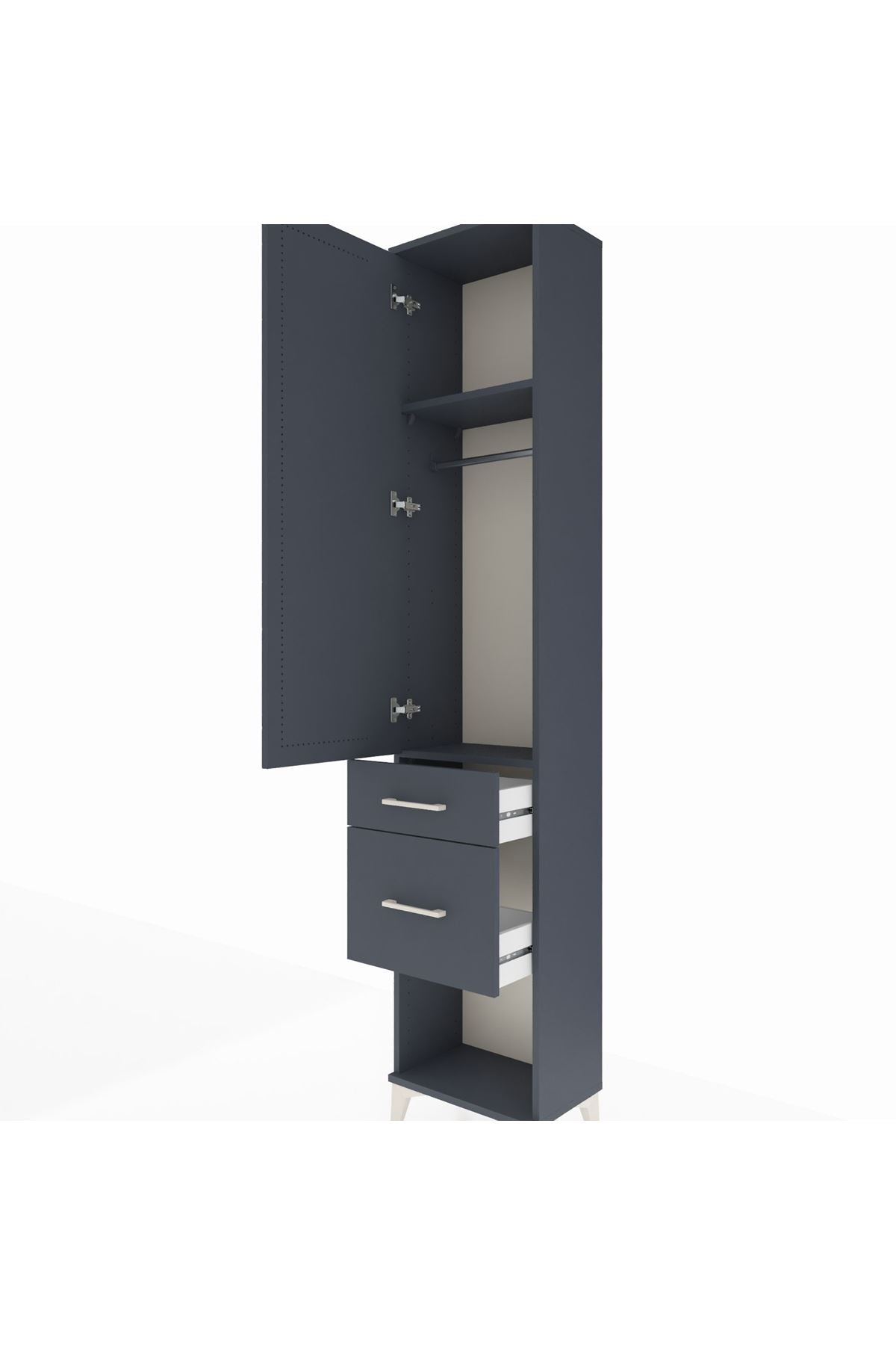 Arges Dolap 2 Raflı 2 Çekmeceli Tek Askılı 44x30x221 - S28M073V5A