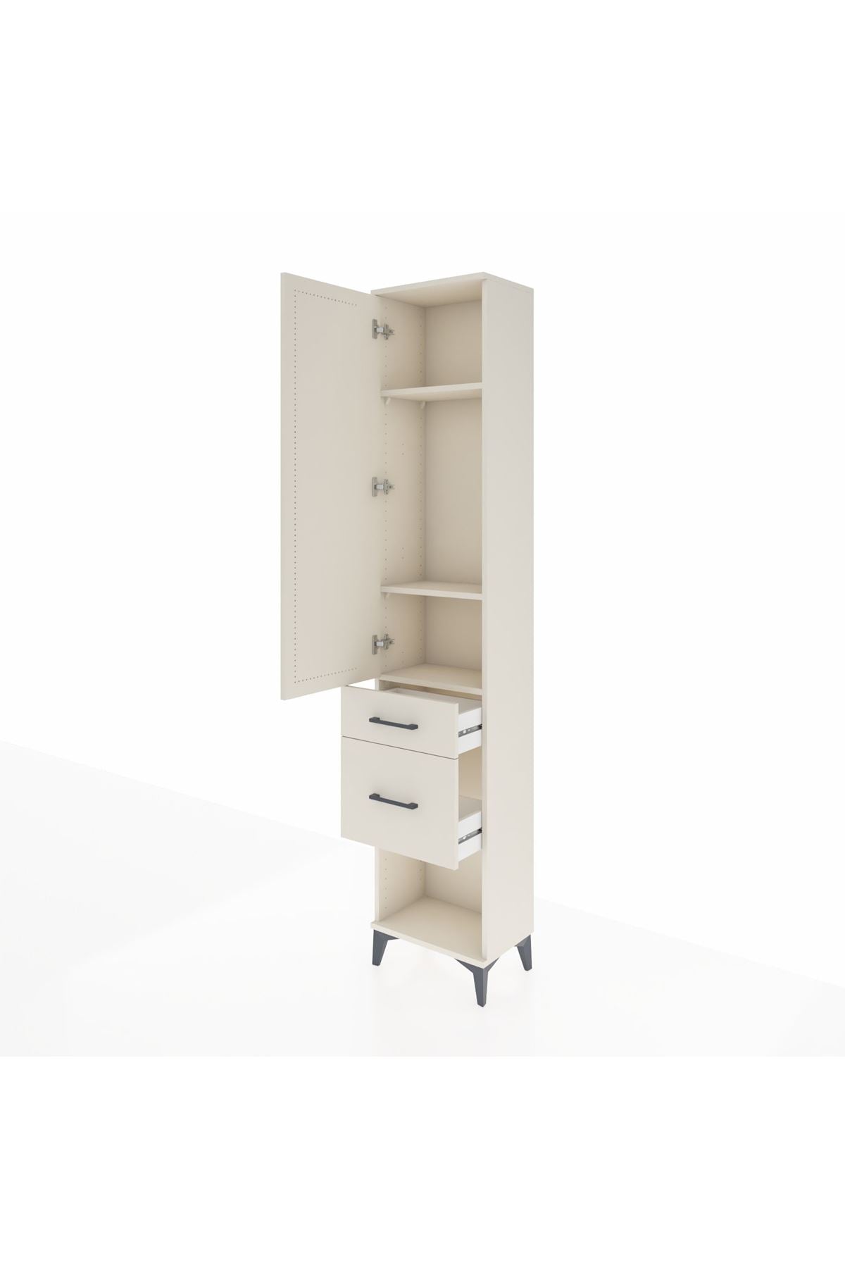 Arges Dolap 3 Raflı 2 Çekmeceli Tek Kapaklı 44x30x221 - S28M074V1A