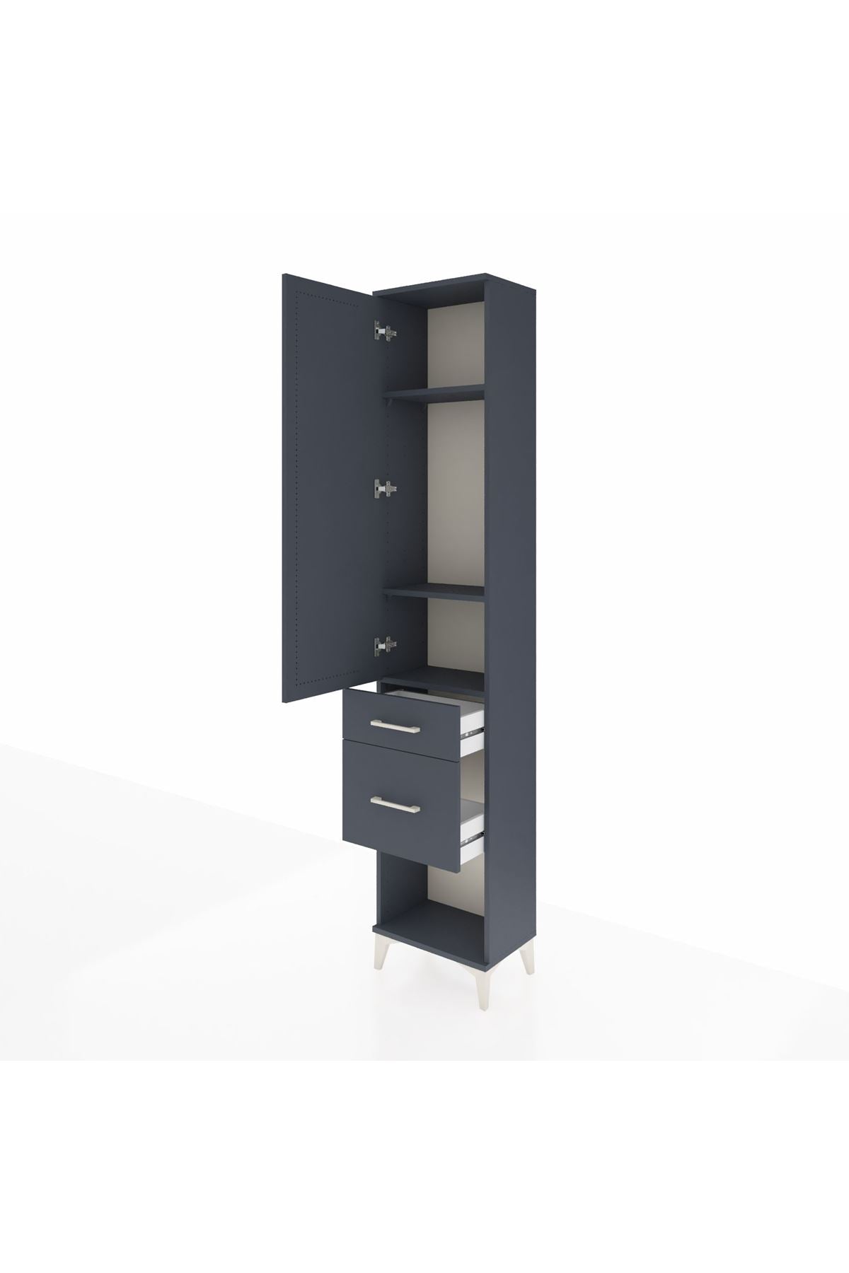 Arges Dolap 3 Raflı 2 Çekmeceli Tek Kapaklı 44x30x221 - S28M074V5A