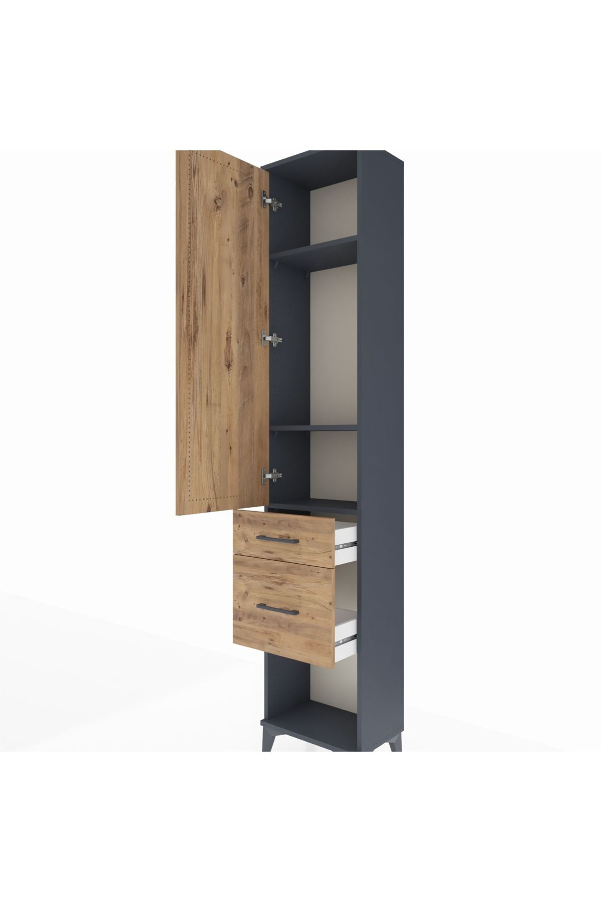 Arges Dolap 3 Raflı 2 Çekmeceli Tek Kapaklı 44x30x221 - S28M074V6A