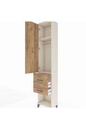Arges Dolap 2 Raflı 2 Çekmeceli Tek Askılı 44x30x221 - S28M076V3A