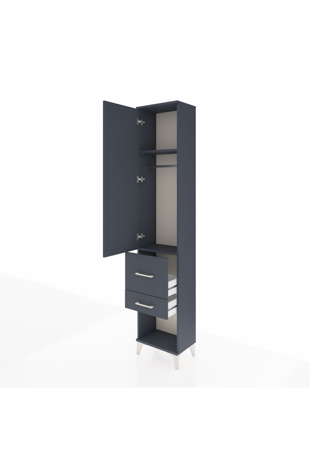Arges Dolap 2 Raflı 2 Çekmeceli Tek Askılı 44x30x221 - S28M076V5A