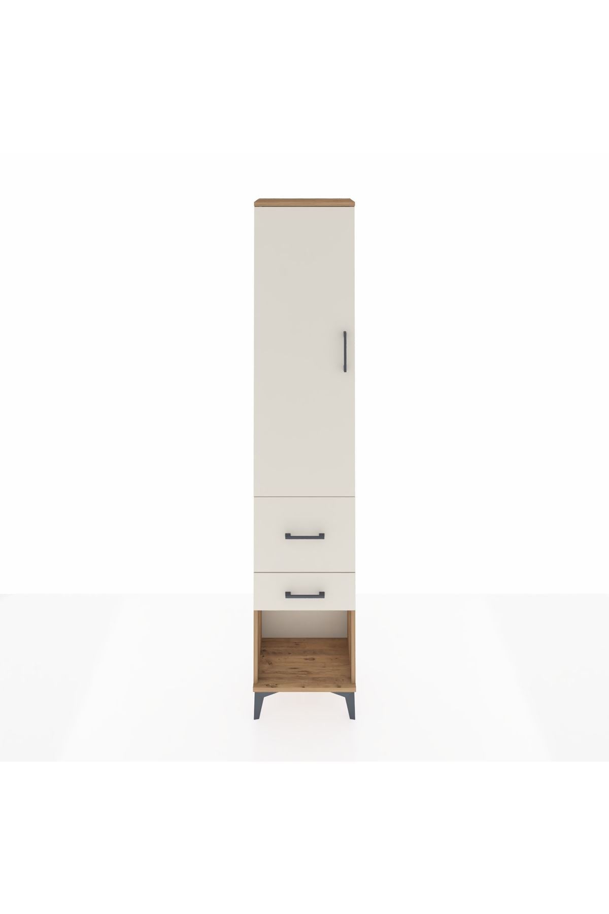 Arges Dolap 2 Raflı 2 Çekmeceli Tek Askılı 44x30x221 - S28M076V7A