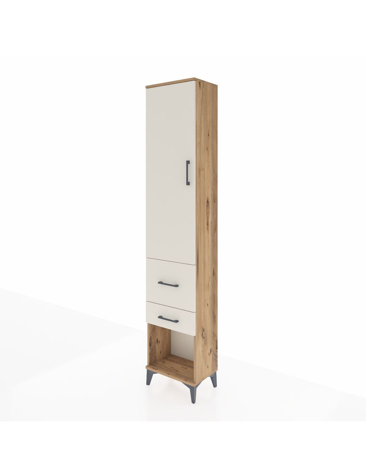 Arges Dolap 2 Raflı 2 Çekmeceli Tek Askılı 44x30x221 - S28M076V7A