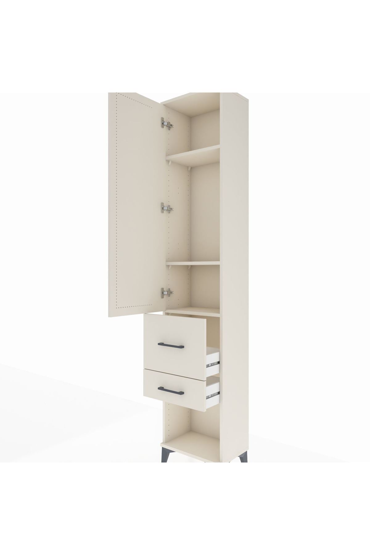 Arges Dolap 3 Raflı 2 Çekmeceli Tek Kapaklı 44x30x221 - S28M077V1A