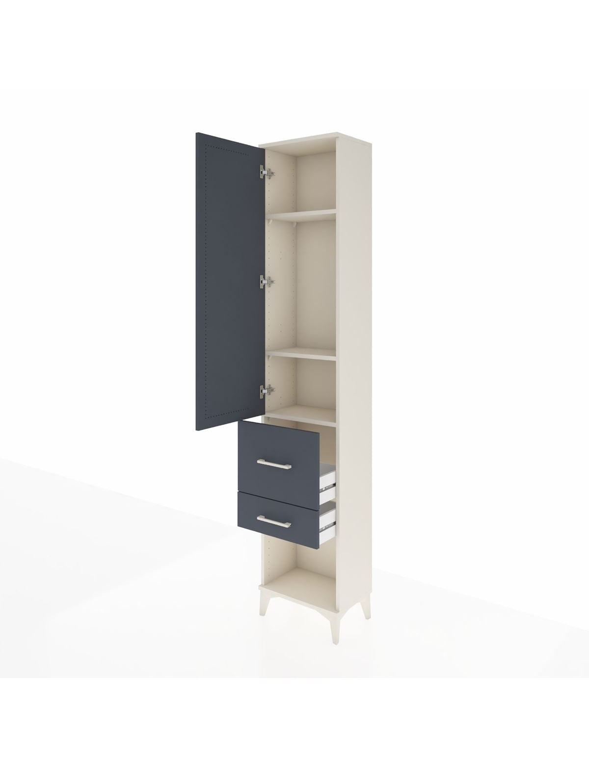 Arges Dolap 3 Raflı 2 Çekmeceli Tek Kapaklı 44x30x221 - S28M077V2A