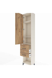 Arges Dolap 3 Raflı 2 Çekmeceli Tek Kapaklı 44x30x221 - S28M077V3A