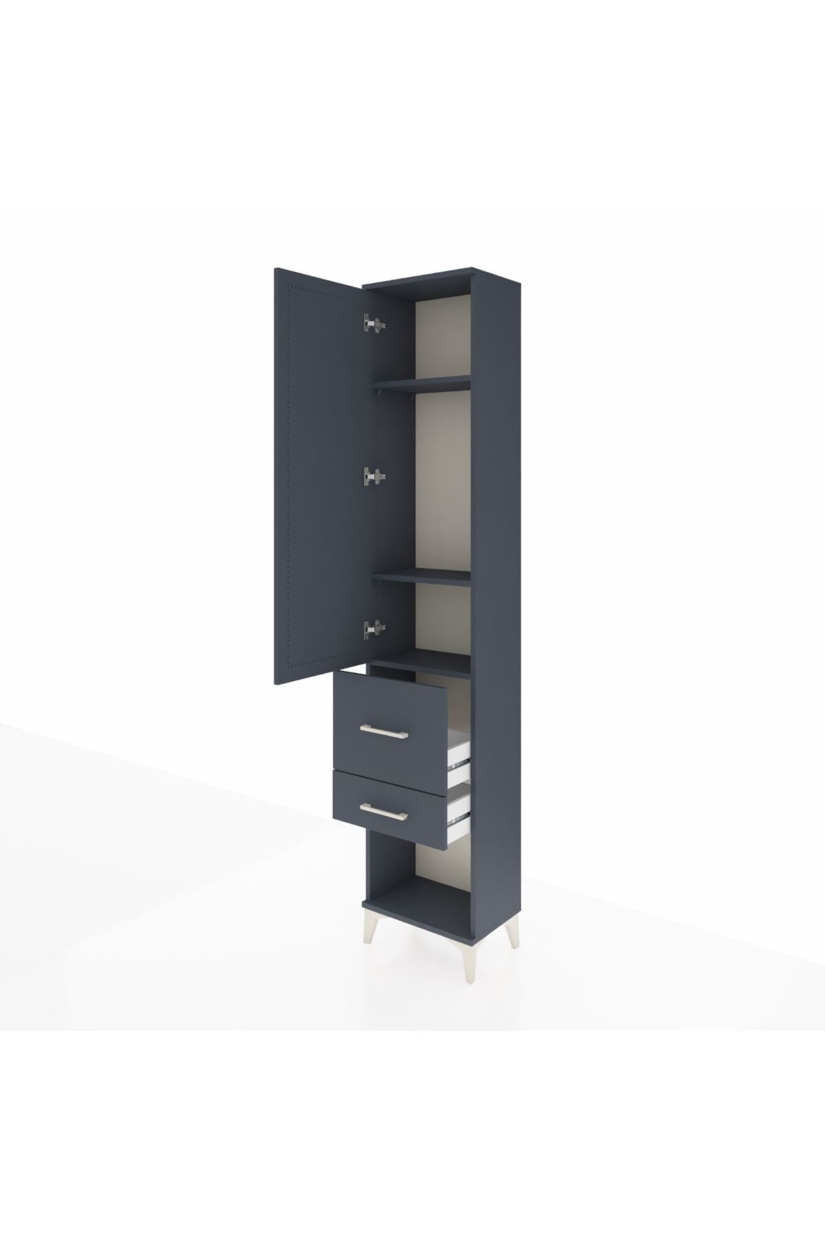 Arges Dolap 3 Raflı 2 Çekmeceli Tek Kapaklı 44x30x221 - S28M077V5A