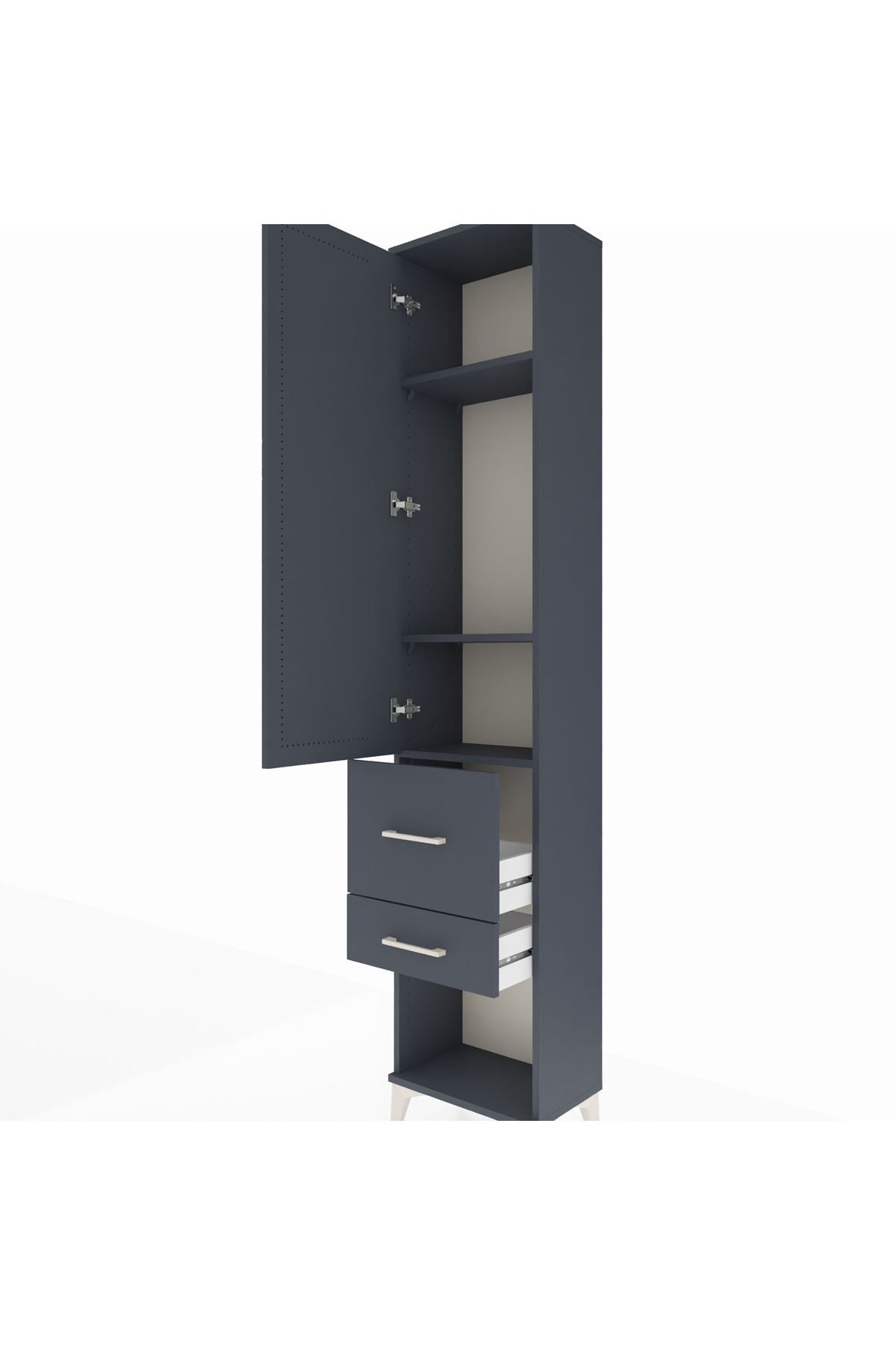 Arges Dolap 3 Raflı 2 Çekmeceli Tek Kapaklı 44x30x221 - S28M077V5A