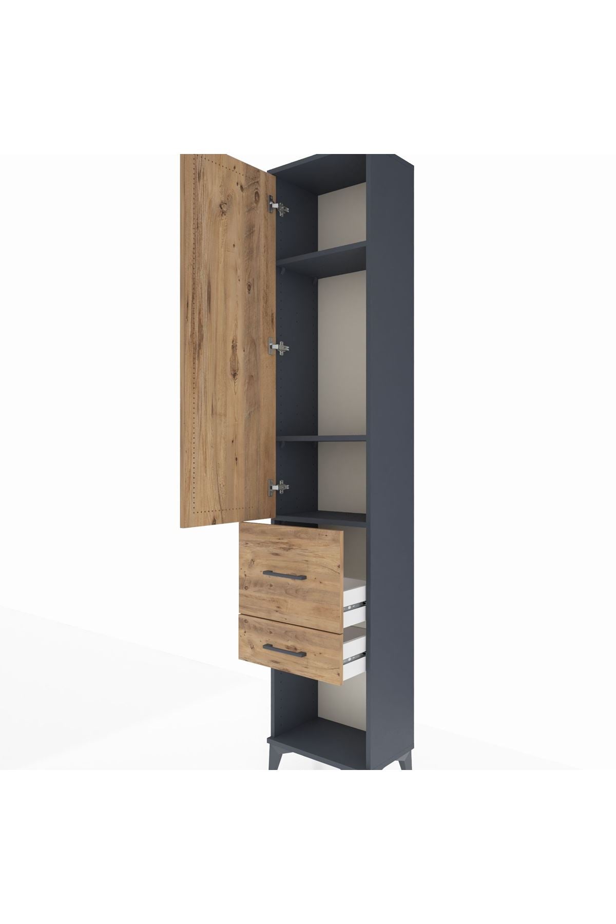 Arges Dolap 3 Raflı 2 Çekmeceli Tek Kapaklı 44x30x221 - S28M077V6A