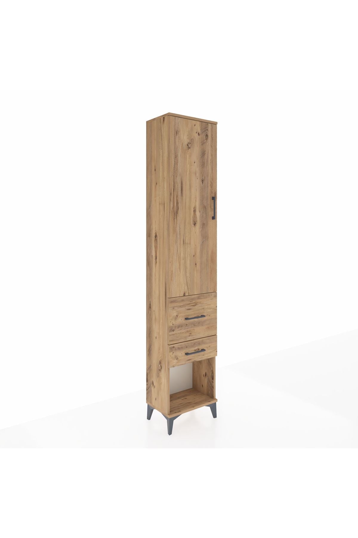 Arges Dolap 3 Raflı 2 Çekmeceli Tek Kapaklı 44x30x221 - S28M077V9A