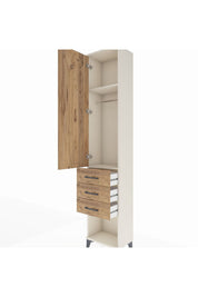 Arges Dolap 2 Raflı 3 Çekmeceli Tek Askılı 44x30x221 - S28M079V3A