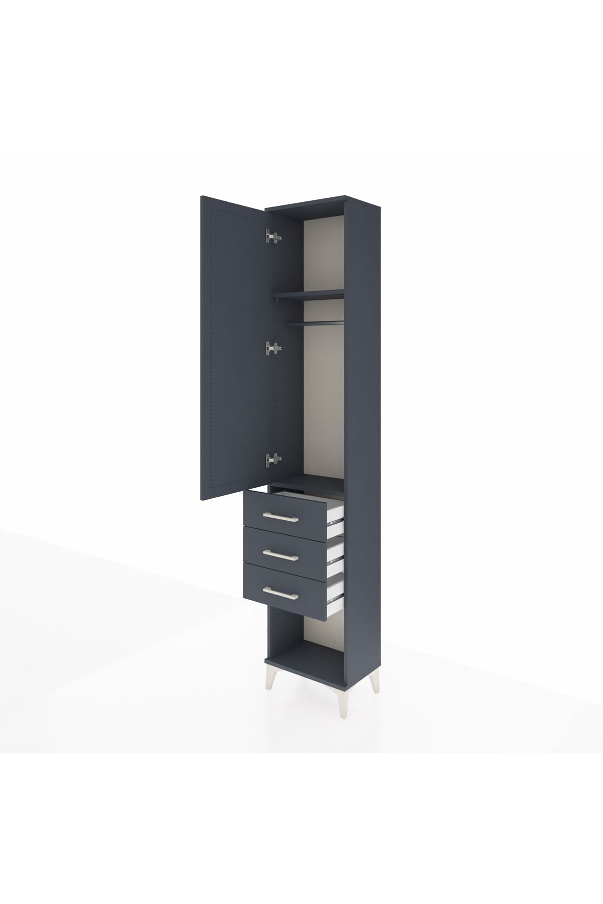 Arges Dolap 2 Raflı 3 Çekmeceli Tek Askılı 44x30x221 - S28M079V5A