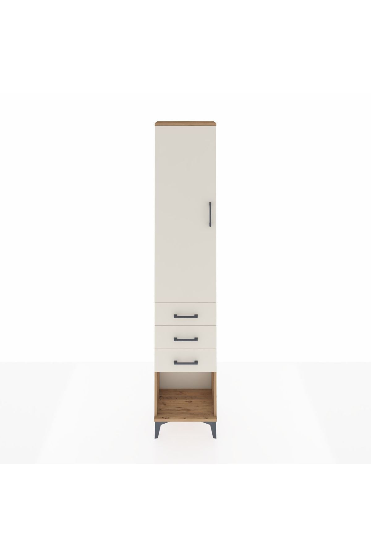 Arges Dolap 2 Raflı 3 Çekmeceli Tek Askılı 44x30x221 - S28M079V7A