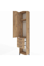 Arges Dolap 2 Raflı 3 Çekmeceli Tek Askılı 44x30x221 - S28M079V9A