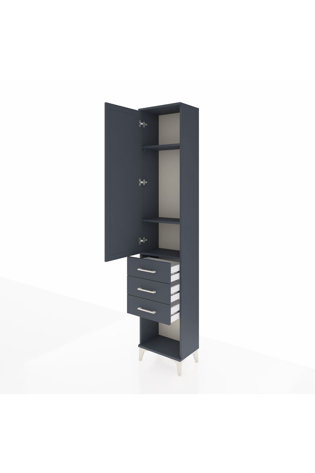 Arges Dolap 3 Raflı 3 Çekmeceli Tek Kapaklı 44x30x221 - S28M080V5A