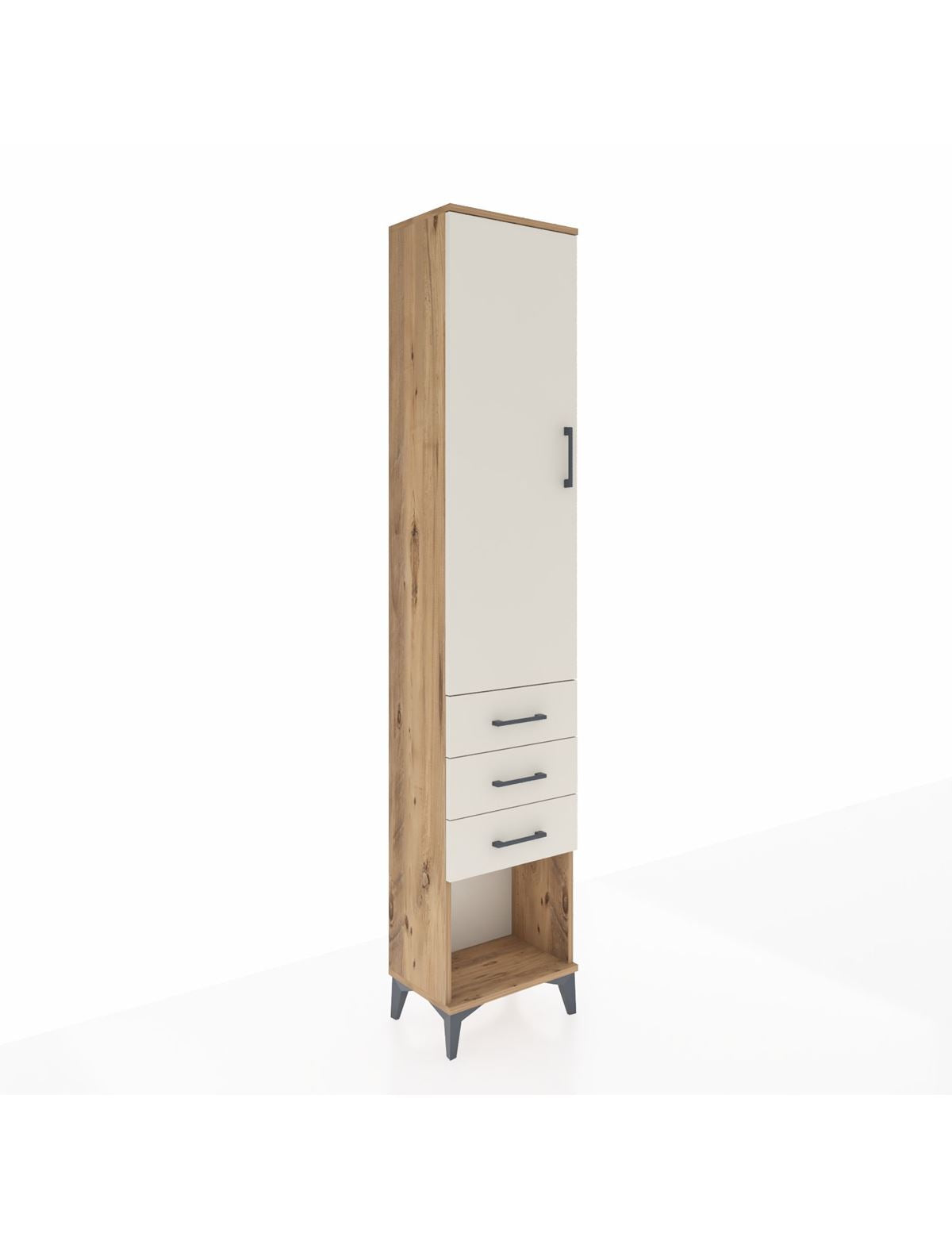 Arges Dolap 3 Raflı 3 Çekmeceli Tek Kapaklı 44x30x221 - S28M080V7A