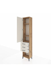 Arges Dolap 3 Raflı 3 Çekmeceli Tek Kapaklı 44x30x221 - S28M080V7A