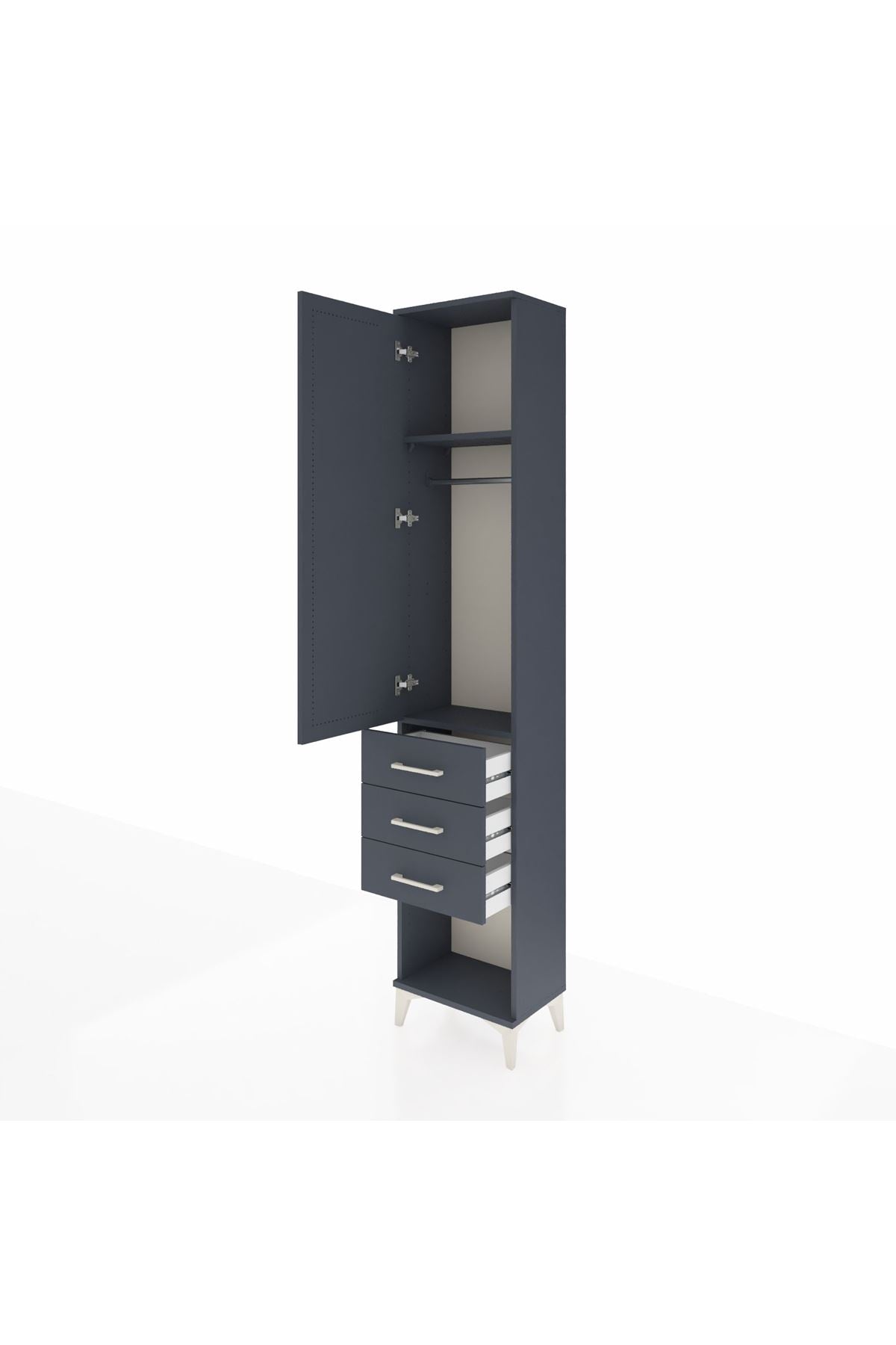 Arges Dolap 2 Raflı 3 Çekmeceli Tek Askılı 44x30x221 - S28M082V5A