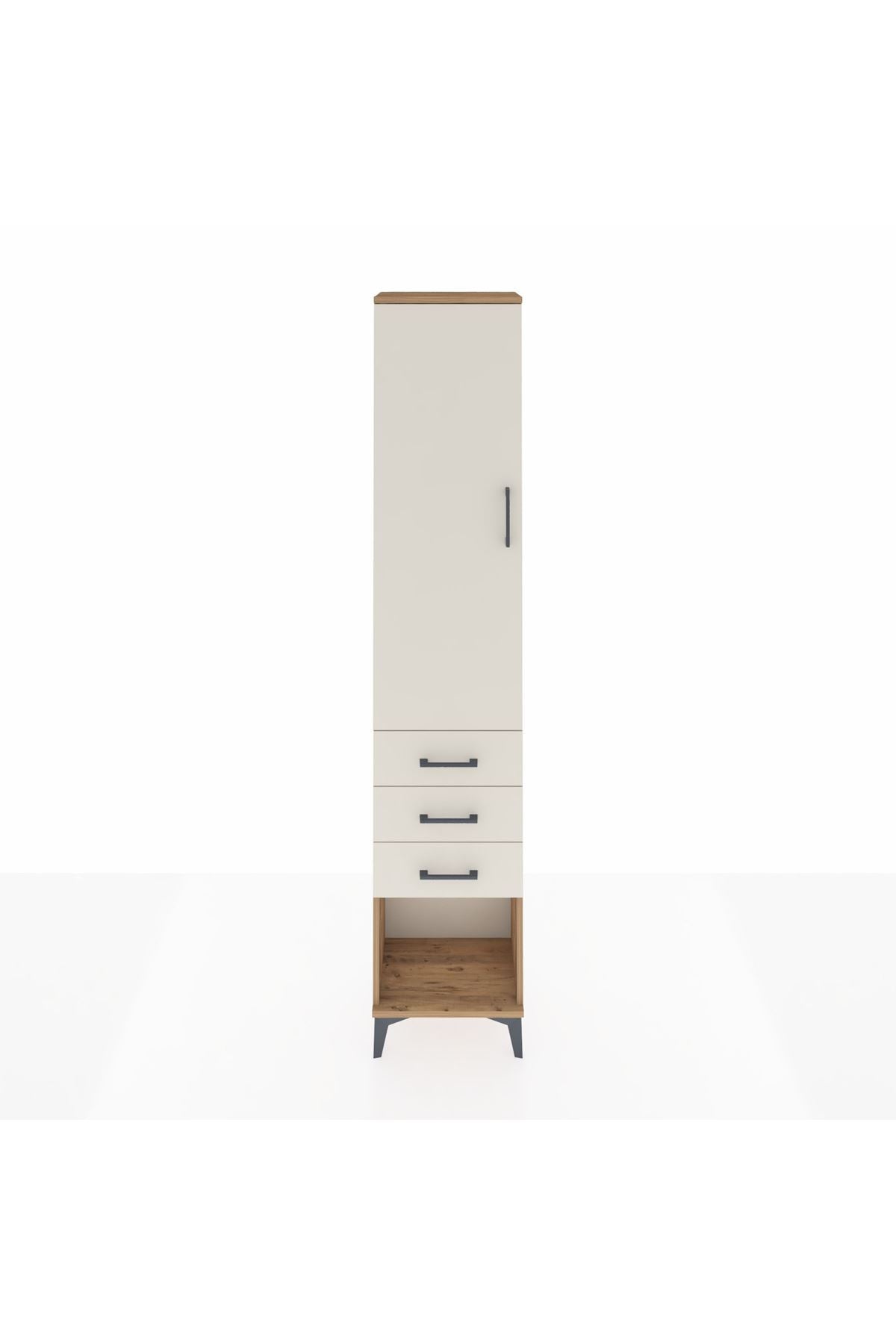 Arges Dolap 2 Raflı 3 Çekmeceli Tek Askılı 44x30x221 - S28M082V7A