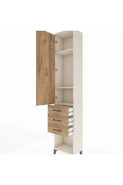 Arges Dolap 3 Raflı 3 Çekmeceli Tek Kapaklı 44x30x221 - S28M083V3A