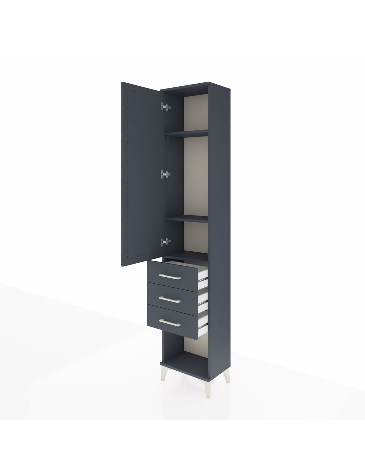 Arges Dolap 3 Raflı 3 Çekmeceli Tek Kapaklı 44x30x221 - S28M083V5A