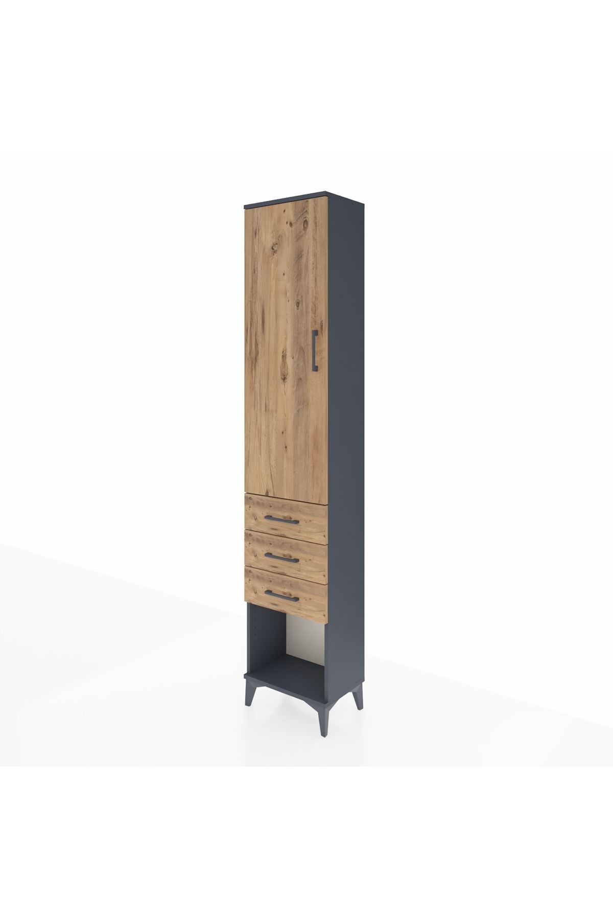 Arges Dolap 3 Raflı 3 Çekmeceli Tek Kapaklı 44x30x221 - S28M083V6A