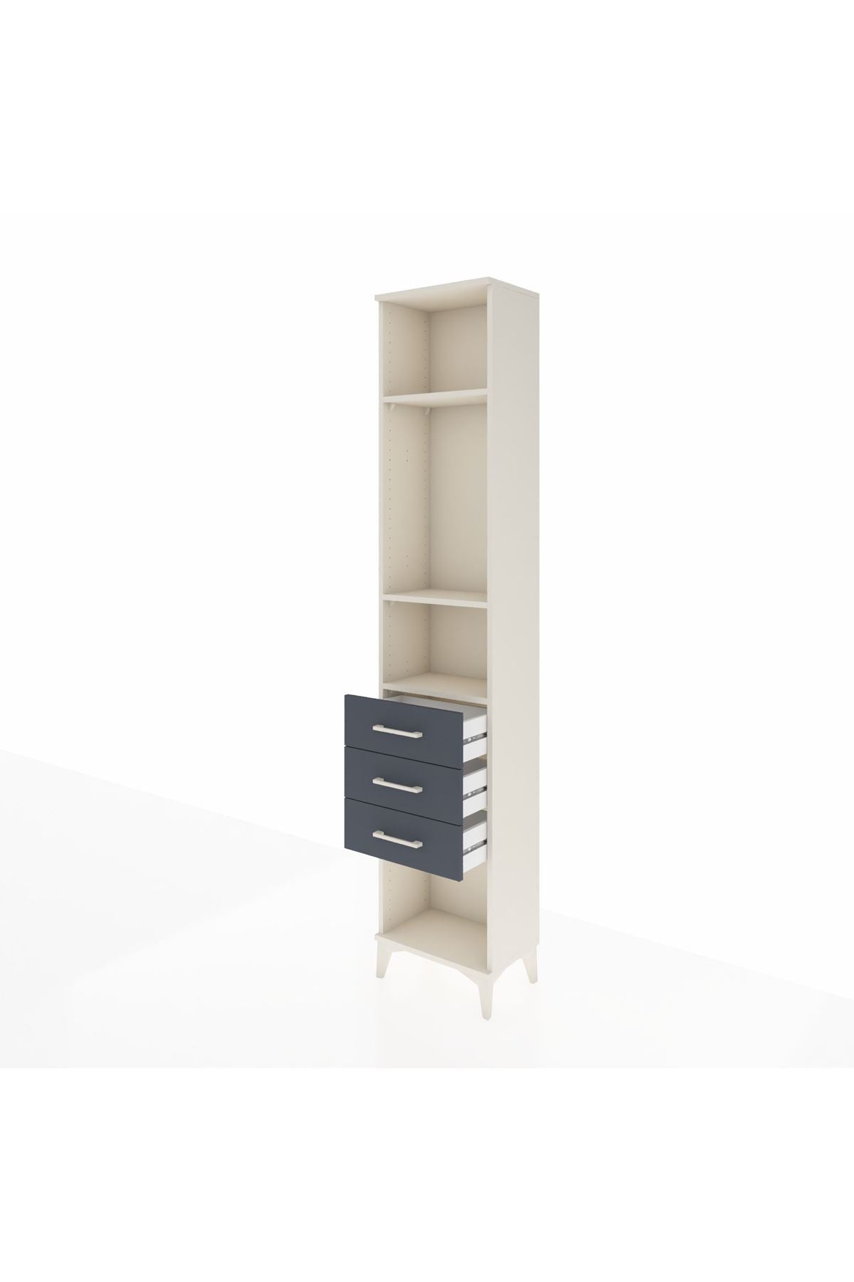 Arges Dolap 3 Raflı 3 Çekmeceli 44x30x221 - S28M084V2A
