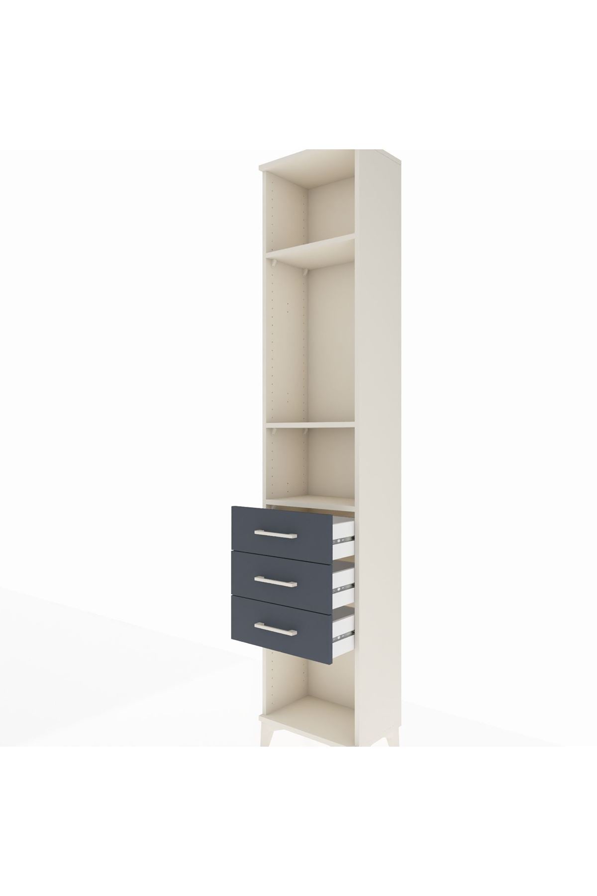 Arges Dolap 3 Raflı 3 Çekmeceli 44x30x221 - S28M084V2A